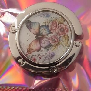 Butterfly and Floral Purse Hook